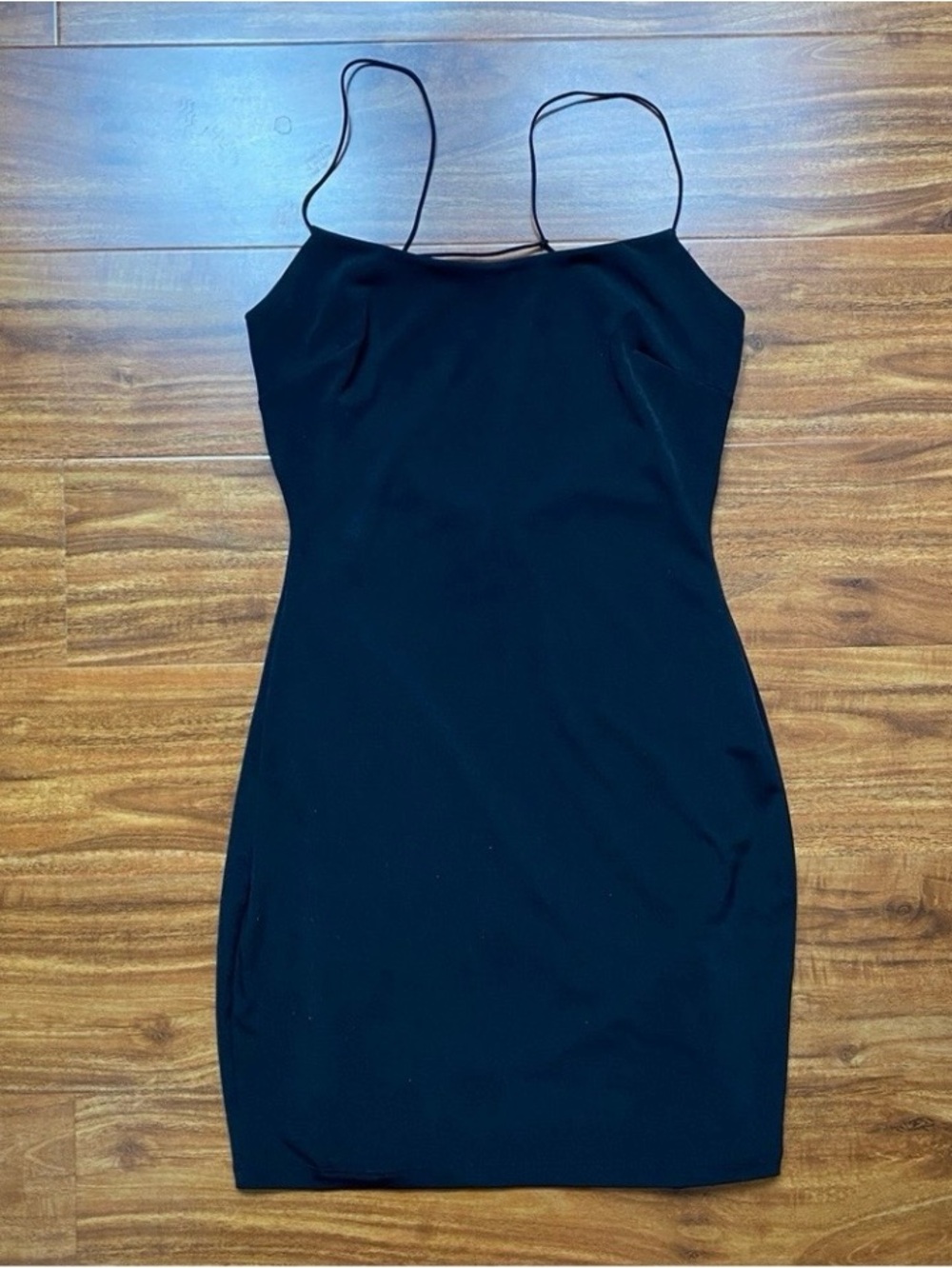 Glare Junior Black Sparkle Caged Cutout Back Stretch Mini Dress Size Small Party